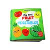 Baby My First Cloth Book Fruit And Vegetables With Squeaker And Crinkle Paper, NonToxic Early Educational Book For Toddlers, Infants Age Years