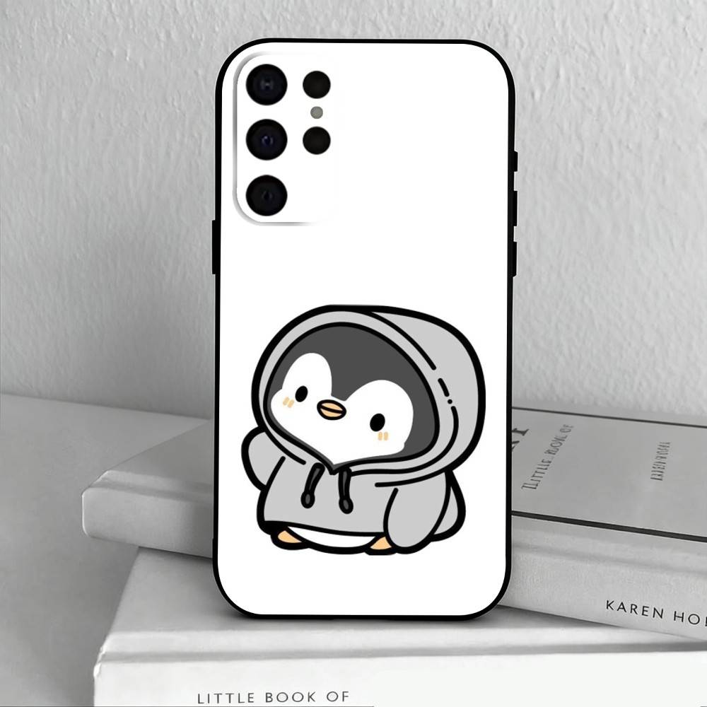C-Cartoon-N P-Pinguin Handyhülle für Samsung S25,S24,S21,S22,S23,S30,Ultra,S20,Plus,Andere Weiche Schwarze Hülle
