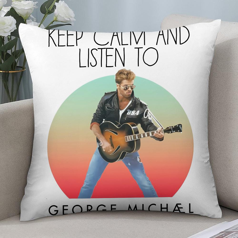 G-George Michael Singer Pillow Case Short Plush Pillow Covers Sofa Decorative Gift Home Double-sided Printing Cushion Cover