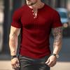 Europe And The United States Solid Color Men's Summer Versatile Short-sleeved Casual Knitted T-shirt