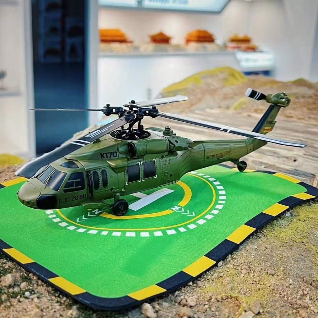 Elicottero RC Wltoys K170 UH-60L a 4 Canali con Controllo Remoto, Elicotteri Brushless con Giroscopio e Luce LED, Aereo Forze USA