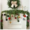 12 Stuks Kerst Gestippelde Velvet Omwikkelde Bal Kerstboom Hanger, Geschikt voor Buitenplaats Patio Tuin Huis Vakantiefeest Decoratie