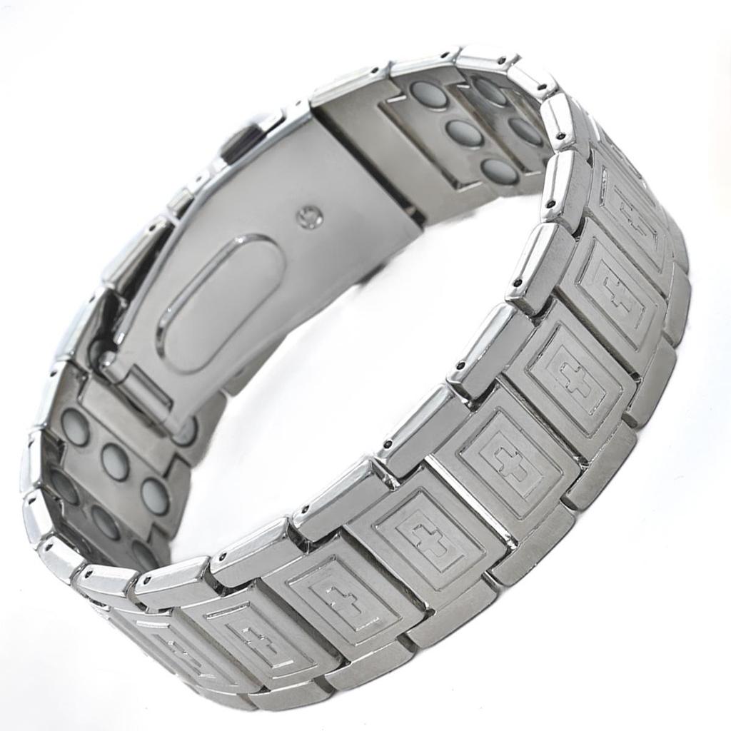 Cross Explosion: Ancient Red Copper Shield Magnet Bracelet with Wide Watch Strap Buckle for Men.
