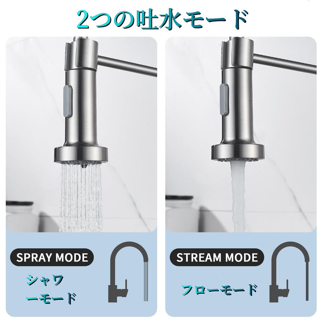 Cooltens Kitchen Single Lever Mixer Tap with Hand Faucet, Shower, Water-Saving Shower, Brass, Spring-Loaded
