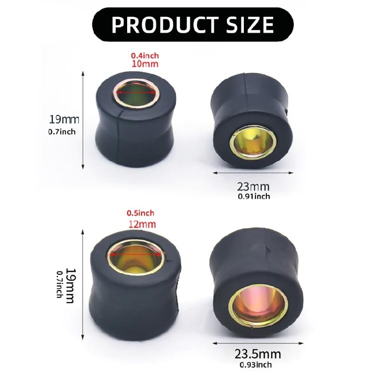 Electric Bike Shock Absorb Bushings Rubber & Metal Front & Rear Suspension Bushings Motorcycle Shock Absorb Bushing