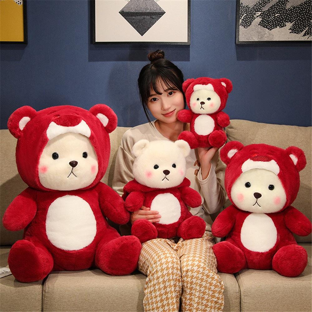 Transform Into Teddy Bear Doll Plush Toy Cute Little Bear Doll Gift