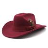 Youth Top Hat Men And Ladies Big Brim Woolen Feather Feather Hat Hat