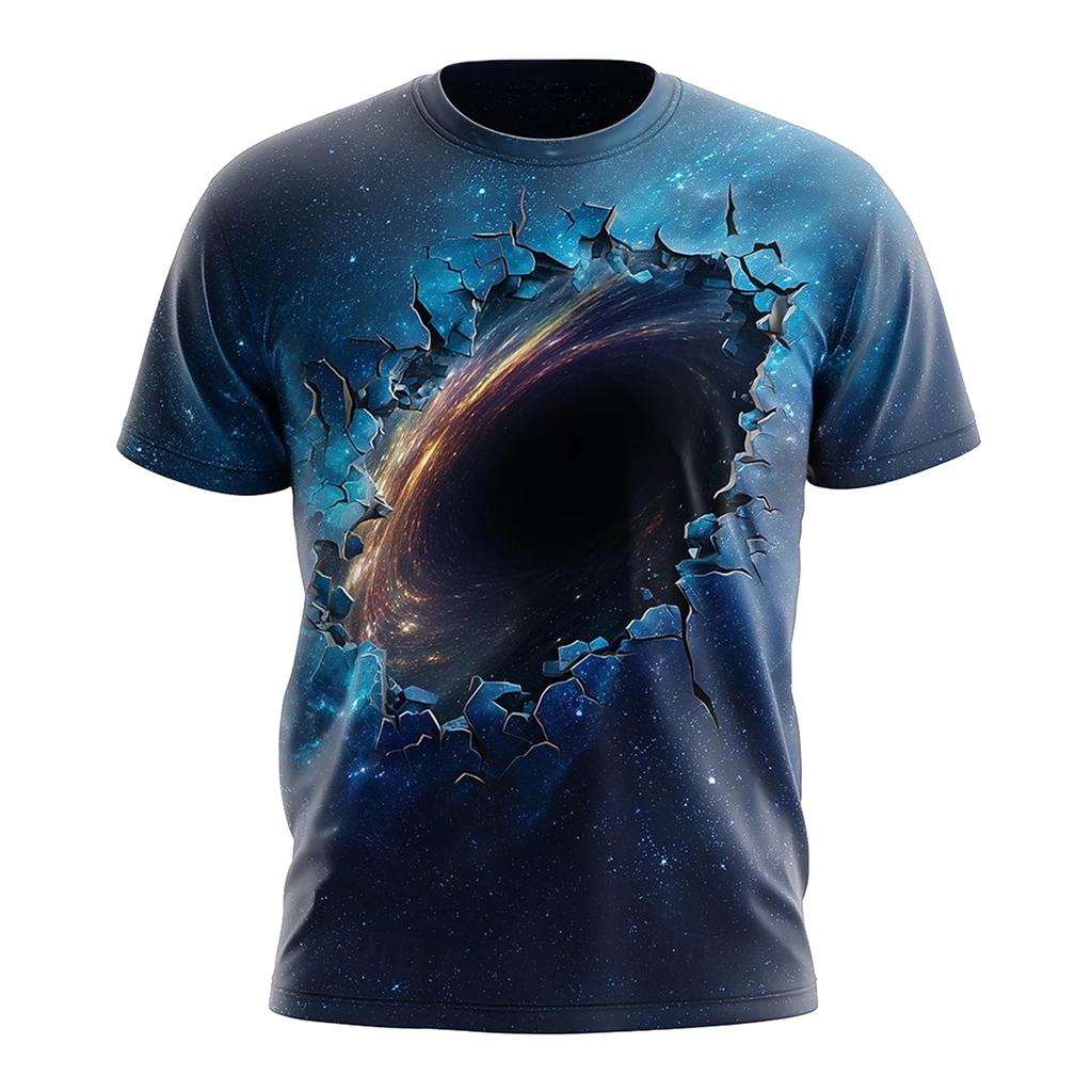 Men's Space Planet Galaxy T-shirt 3D Printed New Fashion Summer Casual Short Sleeve Loose Personalized Top