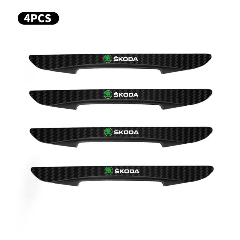 

Car Sticker 4pc Car Rubber Bumper Side Door Edge Protection Sticker For Skoda Fabia Octavia a 7 Superb Rapid Yeti Karoq Kamiq Ca чорний