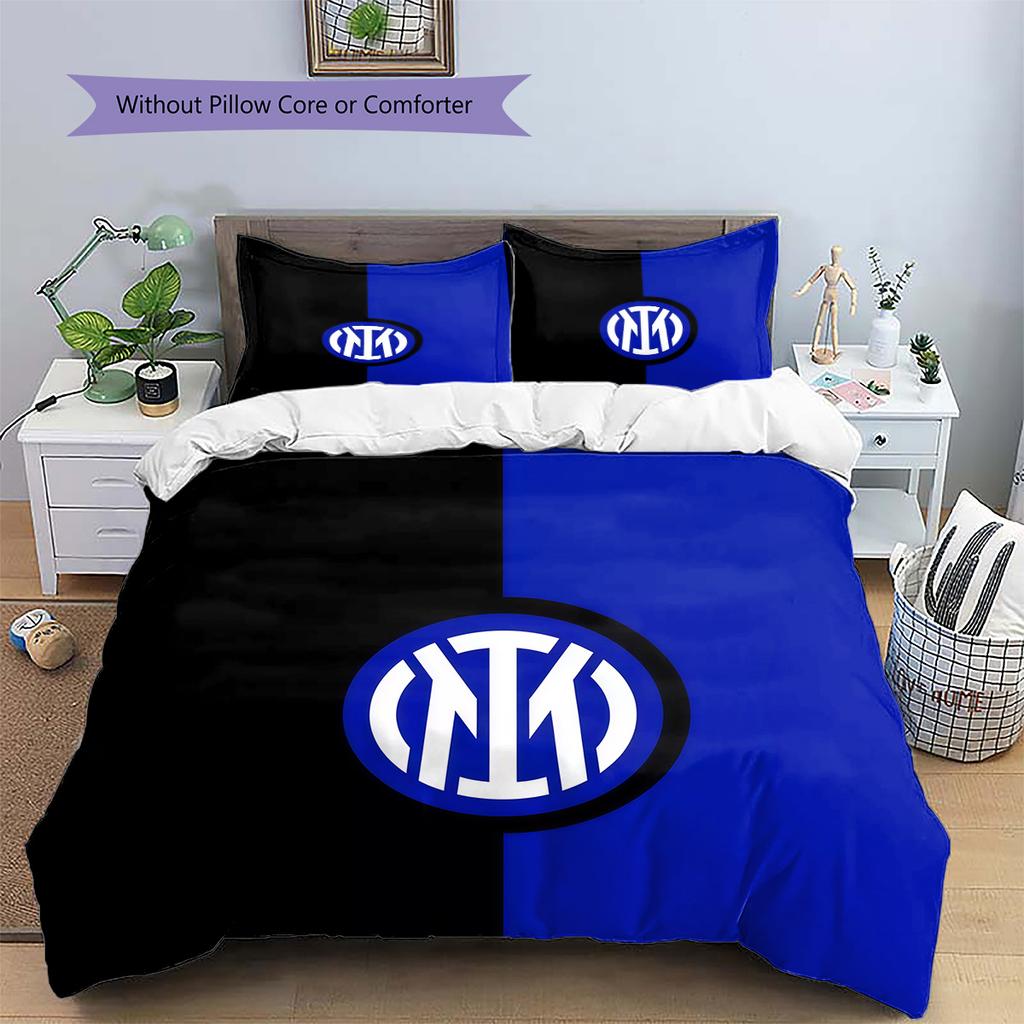 Set Copripiumino Trapuntato con Fantasia FC Internazionale Milano Decorazione per la Casa Regalo (1 * copripiumino + 2 * federe senza imbottitura)