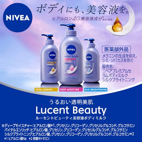 Nivea Lucent Beauty Deep Moisture Penetrating Hydrating Serum Body Milk Cream Moisturizing 350g
