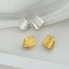 Copper-Plated 18k Gold Geometric Wire-Drawn Stud Earrings for Women