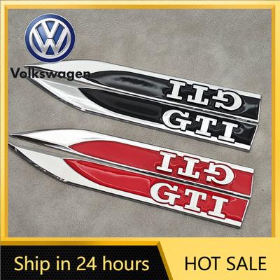 2026 New For VOLKSWAGEN VW 2Pcs Metal Logo GTI Emblem Sticker Car Fender Side Badge For Volkswagen VW GTI MK4 MK5 Polo BORA Golf