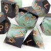 7 Pcs Black Green Golden Number Sharp Edge Resin Dice Polyhedral Dice Suitable for Role-Playing RPG    Board Game