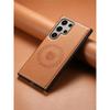 Faux Leather for MagSafe Magnetic Wireless Charging Phone Case for Samsung Galaxy S25 Ultra S24 Plus S23 FE Protection Cover