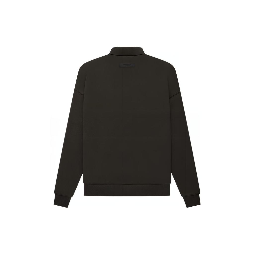 Fear Of God Essentials FW22 Long Sleeve Polo Shirt Women tops Off-Black Gray-Black FOG-FW22-386
