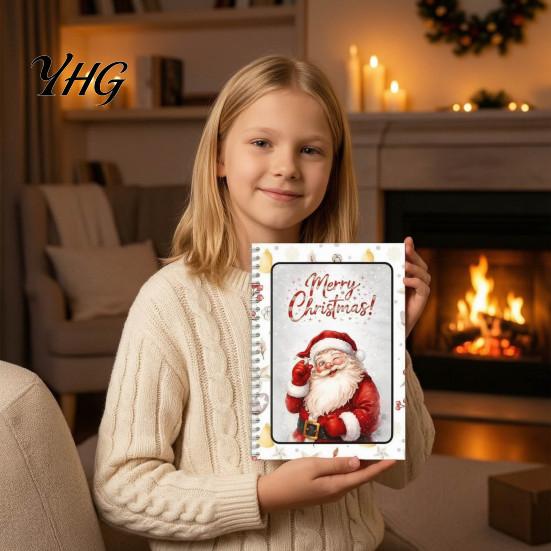 Christmas Gift Card Holders Spiral Bound Book, Vibrant Festive Design Keepsake Booklet, Winter Celebration Cards Compact Decorative Present Holder for