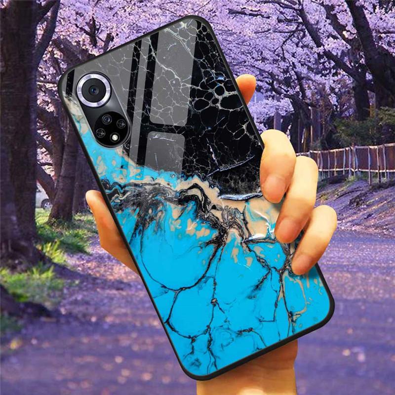 For Honor 50 Pro Case Tempered Glass Starry Marble Hard Back Cover for Huawei Honor 50 Phone Cases Honor50 Protective
