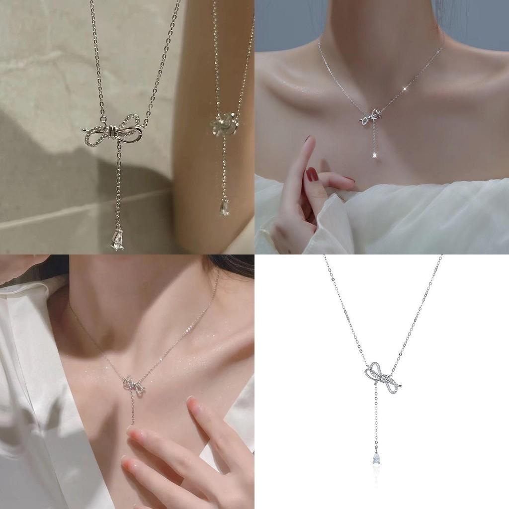 Korean Style Butterfly Bow Sweater Chain With Unique Asymmetrical Design Ideal Gift For Girlfriend