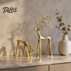 Modern Alloy Sculptures Christmas Reindeer Statue, Small Deer Sculpture Figurine, Elegant Contemporary Home Accessories Holiday Decor for Tabletop,