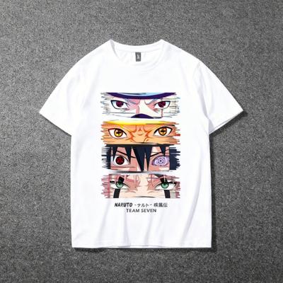 Anime Naruto Uzumaki Uchiha Sasuke Haruno Sakura Men's and Women's Summer Printed T-shirt Short Sleeved Cotton Top Base Shirt