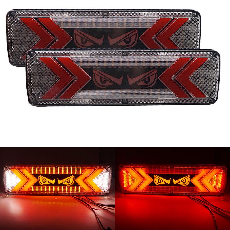 New 30cmlong 24V Truck Devil s Eye Tail Light Turn Brake Signal Light Rear Tail Light Running Turn Signal Rear Lamp Taillight 2pcs