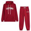 California Trend Women Casual Sports Outfits Autumn Winter Warm Comfortable Jogging Suit Hoodie Sweatpants Home Set