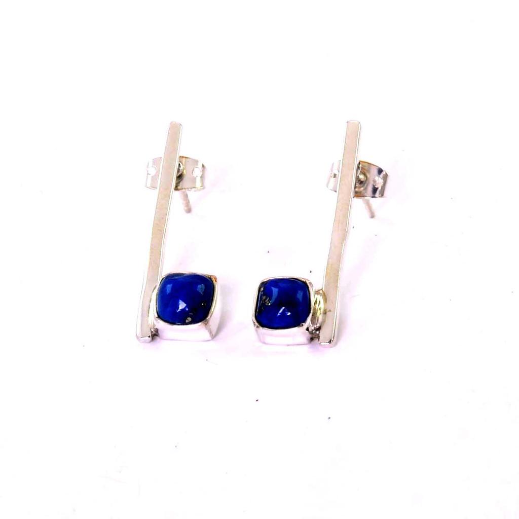 Lapis Lazuli 925 Sterling Silver Dangle Earrings, Gemstone Handmade Women Earrings