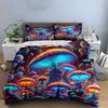 Glowing Psychedelic Mushroom Set Bedding Duvet Cover Set Duvet Cover Pillowcases (1 * Duvet Cover 2 * Pillowcases, without duvet insert)