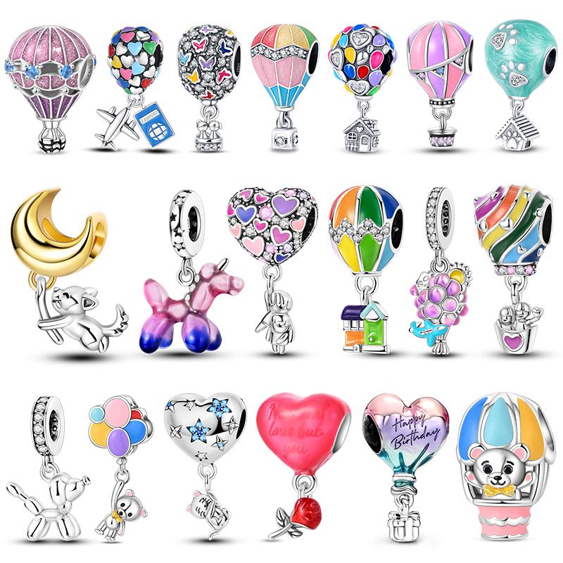 Colored Balloons Shape Pendant Charm Beads Fits Bracelet Bangle Necklace Women Luxury Diy Fine Dangle Bead Jewelry Gift New
