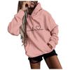 Hanorac cu glugă cu glugă cu imprimeu ocazional la modă pentru femei. Topuri sportive largi Pulover