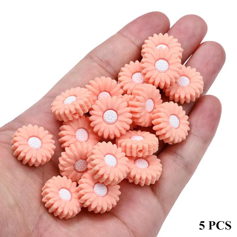 5/15PCS Multi-color Daisy Silicone Beads, 20mm, Suitable for DIY Pen Bead Bracelets, Necklaces, Keychain Accessories, Etc