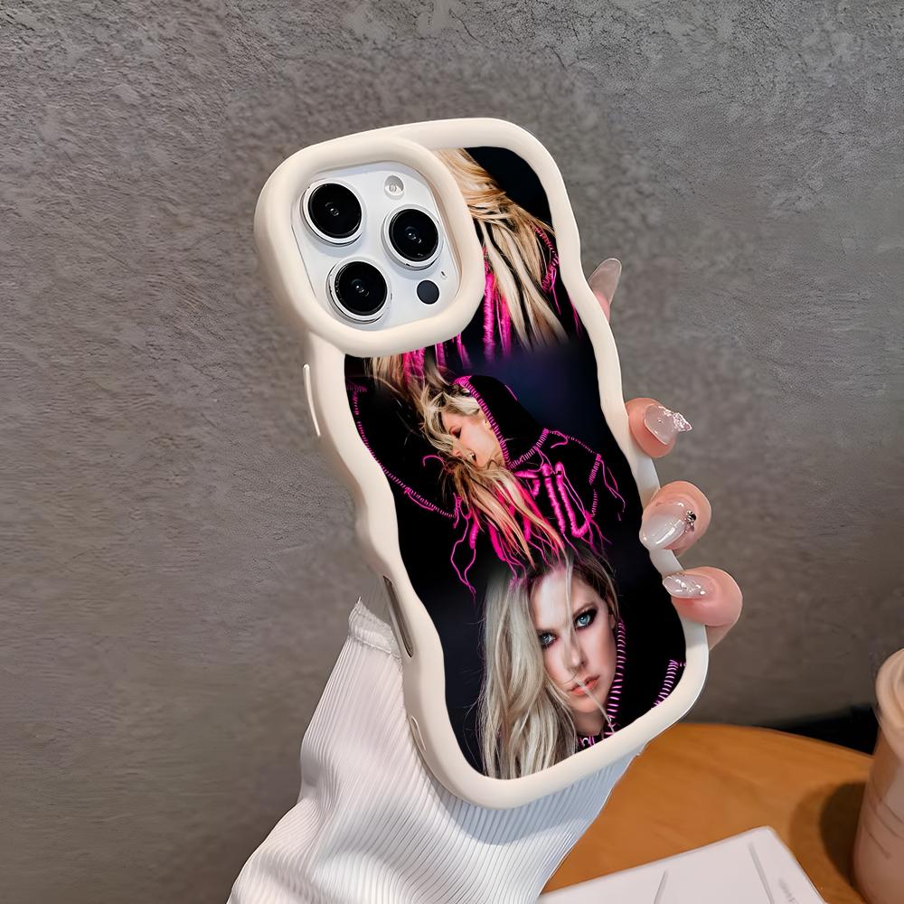 Avril Lavigne Wavy Edge TPU Mobile Phone Case for iPhone 17 16 15 14 13 12 11 Air Pro Max Plus Colorful Cover