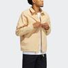 Adidas Originals Trefoil Coach Jacket With Solid Color Logo And Collared Shirt Design Unisex Jackets Milk-Tea GL9969