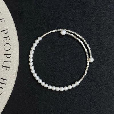 S925 Sterlingsilber Süßwasserperlenarmband: Eleganter, schlichter Luxusschmuck für Damen