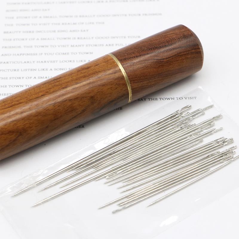 

30 шт. Голки для сліпого шва з бічним отвором, нержавіюча сталь, самозаправна голка для літніх людей, побутовий інструмент для DIY, шиття бісеру, виготовлення прикрас червоно-жовто-коричневий