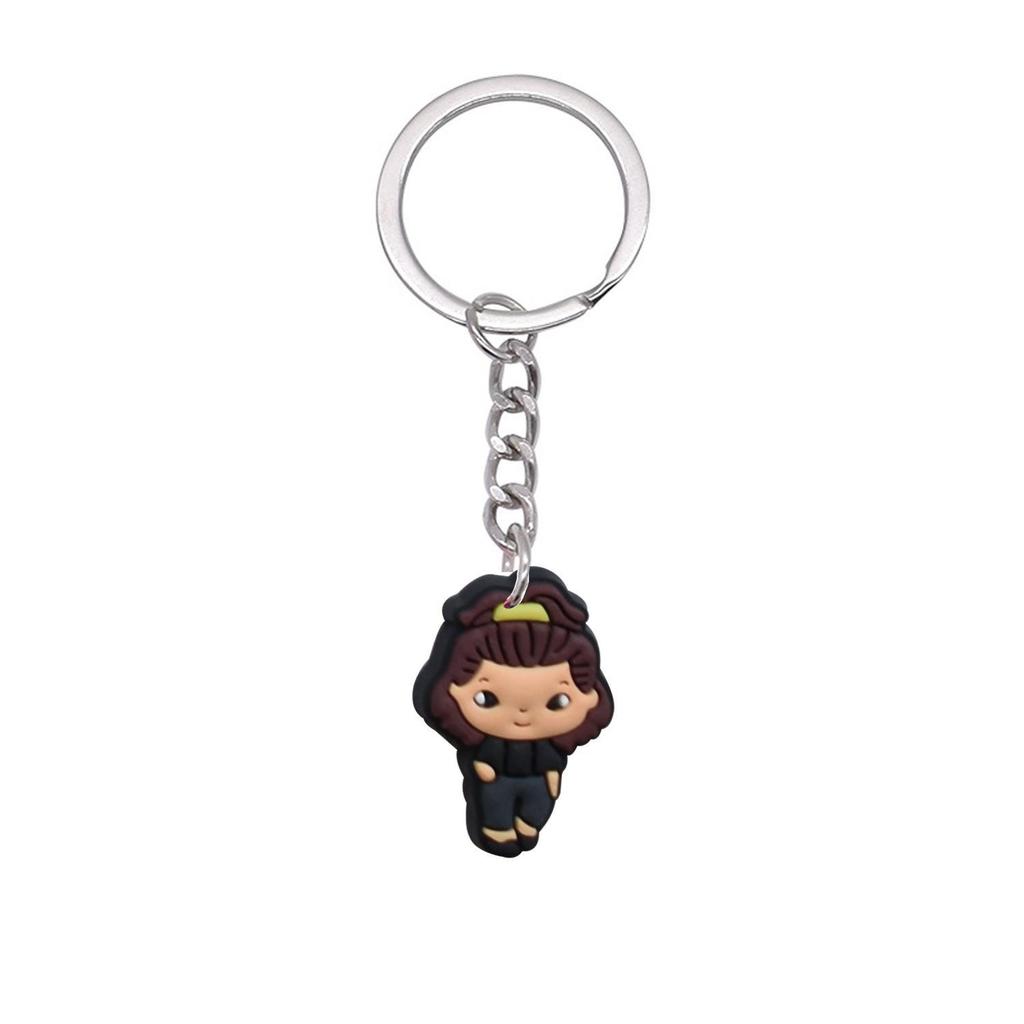 Q Version of Creative Modeling Silver Cartoon Keychain Cute Cartoon Removable Decoration