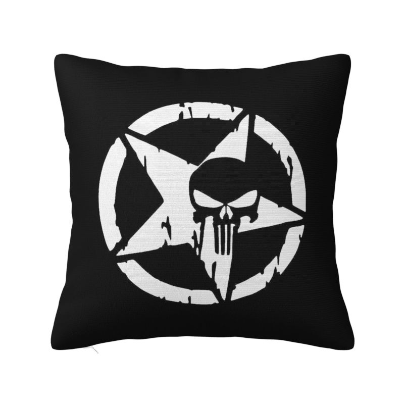 Custom Marvel Super Hero Punisher Skull Cushion Cover 40x40cm Comics Film Velvet Cute Throw Pillow Case for Sofa