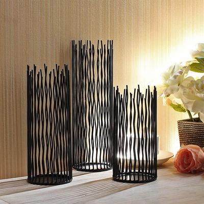 1PC Iron Candle Tower Vintage Iron Candle Holder Modern Floor Candelabra Romantic Candle Holder for Dining Table Farmhouse-Style