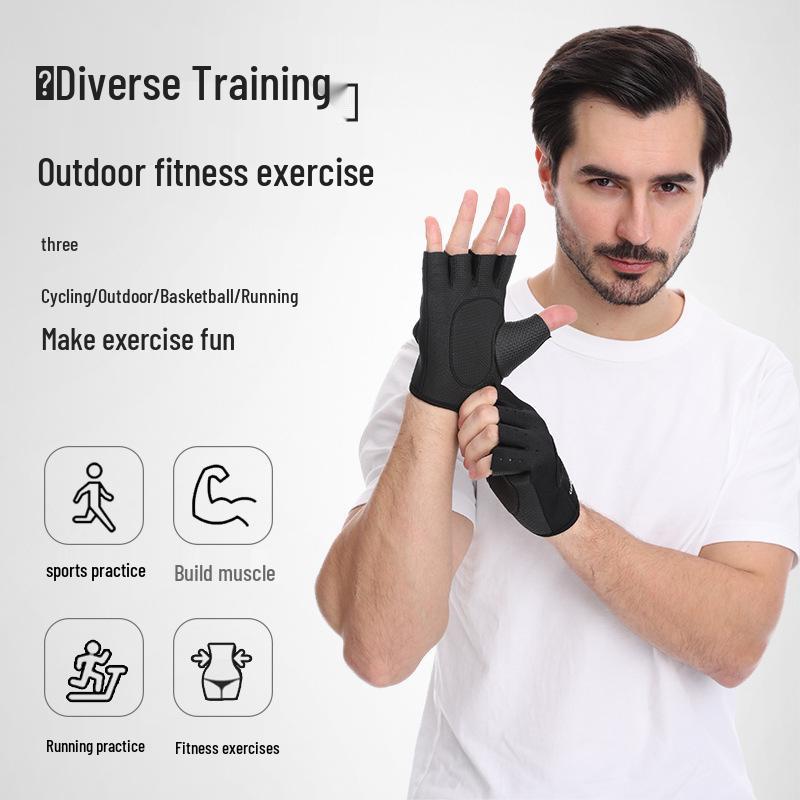 Unisex Non-Slip Breathable Half-Finger Gloves for Cycling, Weightlifting, Shock Absorption & Palm Protection