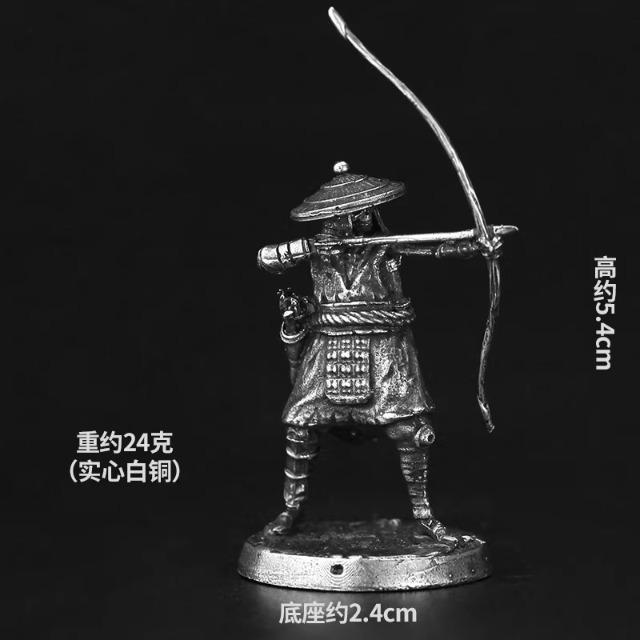 Metal Skeleton Archer Ghost Samurai Mini Tabletop Game Figurine Car Interior Decor Desktop Ornament Collectible Model Toy Gift