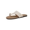 Spring and Summer New Flat-bottomed Sandals New Metal Buckle Niche Retro Style Toe Lazy One-word Slippers