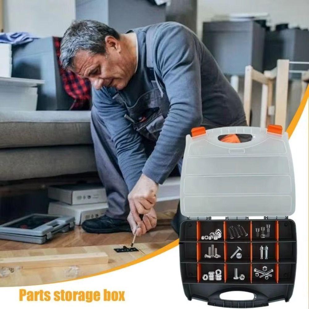 Adjustable Compartment Tool Box Organizer Plastic Hardware Parts Storage Case  Fastener