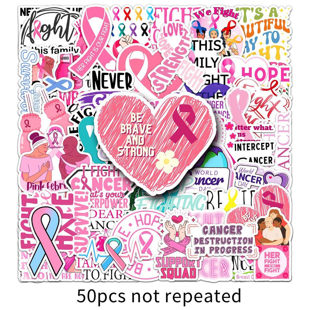 50 Waterproof Pink Inspirational Stickers: Boost Positive Energy & Resilience with 50 Sheets for Planners or Resin Decorations.