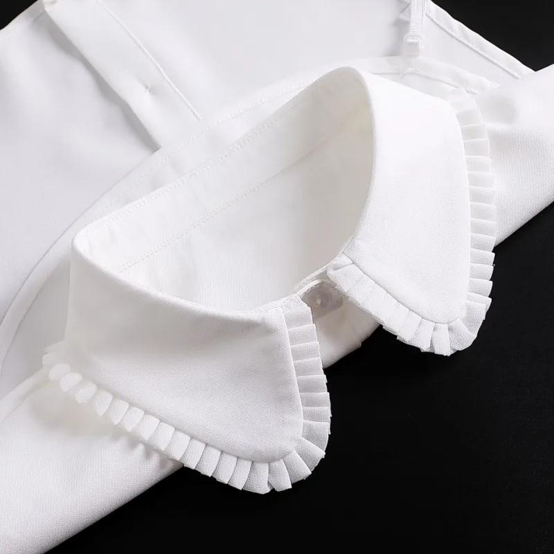 Perfect Match White Chiffon Shirt Fake Collar For Women And Mens Lapel Half Shirt Button Down Removable Formal Suits False Collar