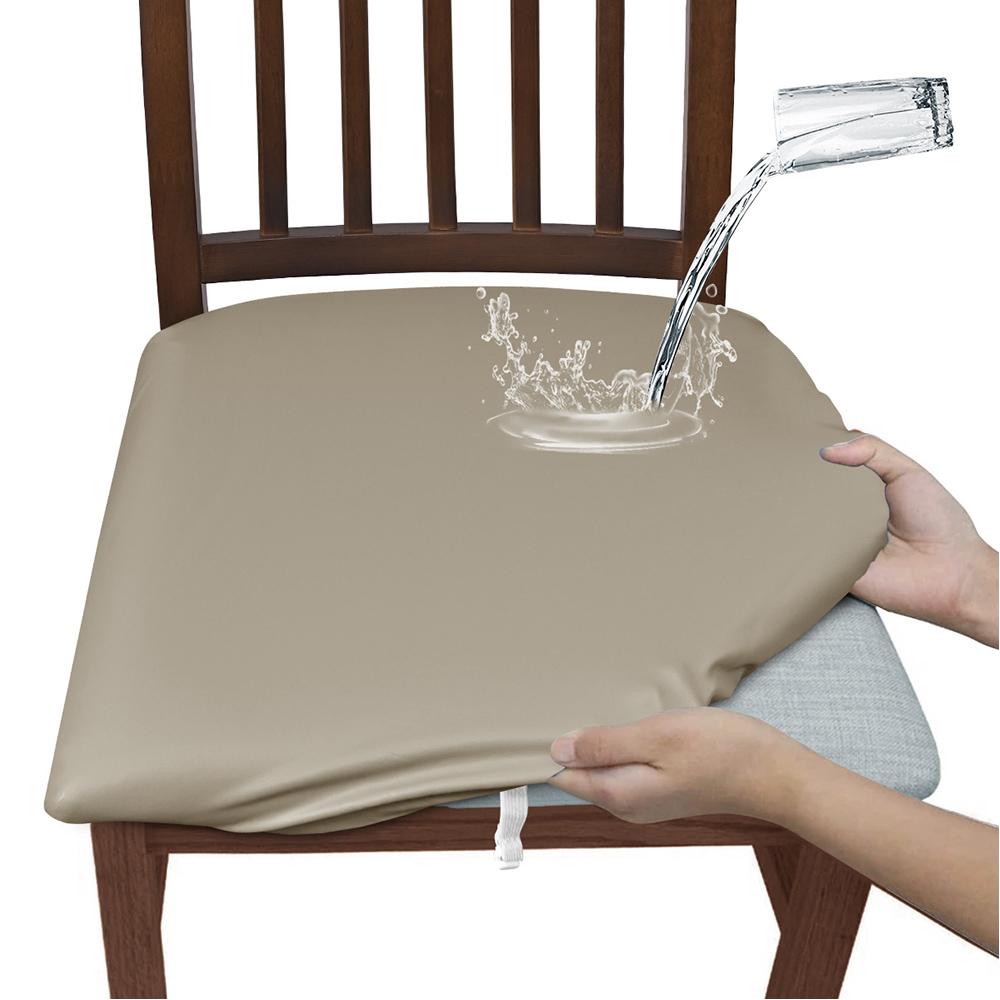 PU Leder Quadratische Stuhlkissenbezug Wasserdicht Küche Esszimmer Sitz Überzüge Abnehmbar Esszimmer Sitzkissen Stuhlhussen