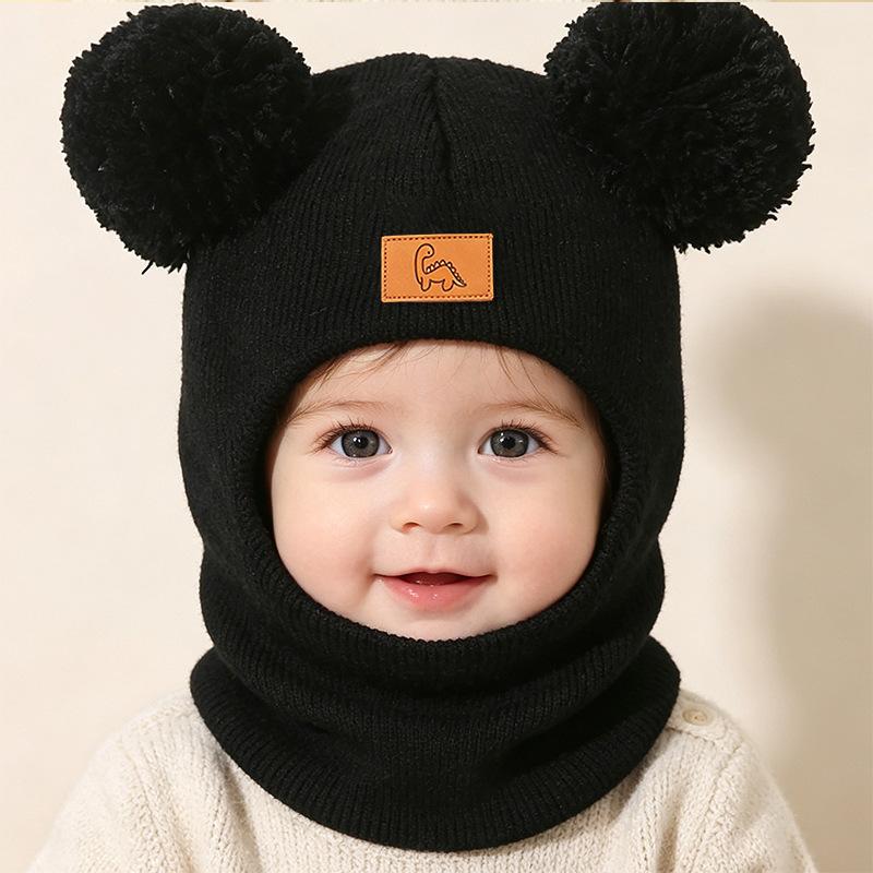 **Baby Kids Knit Beanie Ear Flap Hat Warm Pom Pom Boys Girls Toddler Fall Winter**