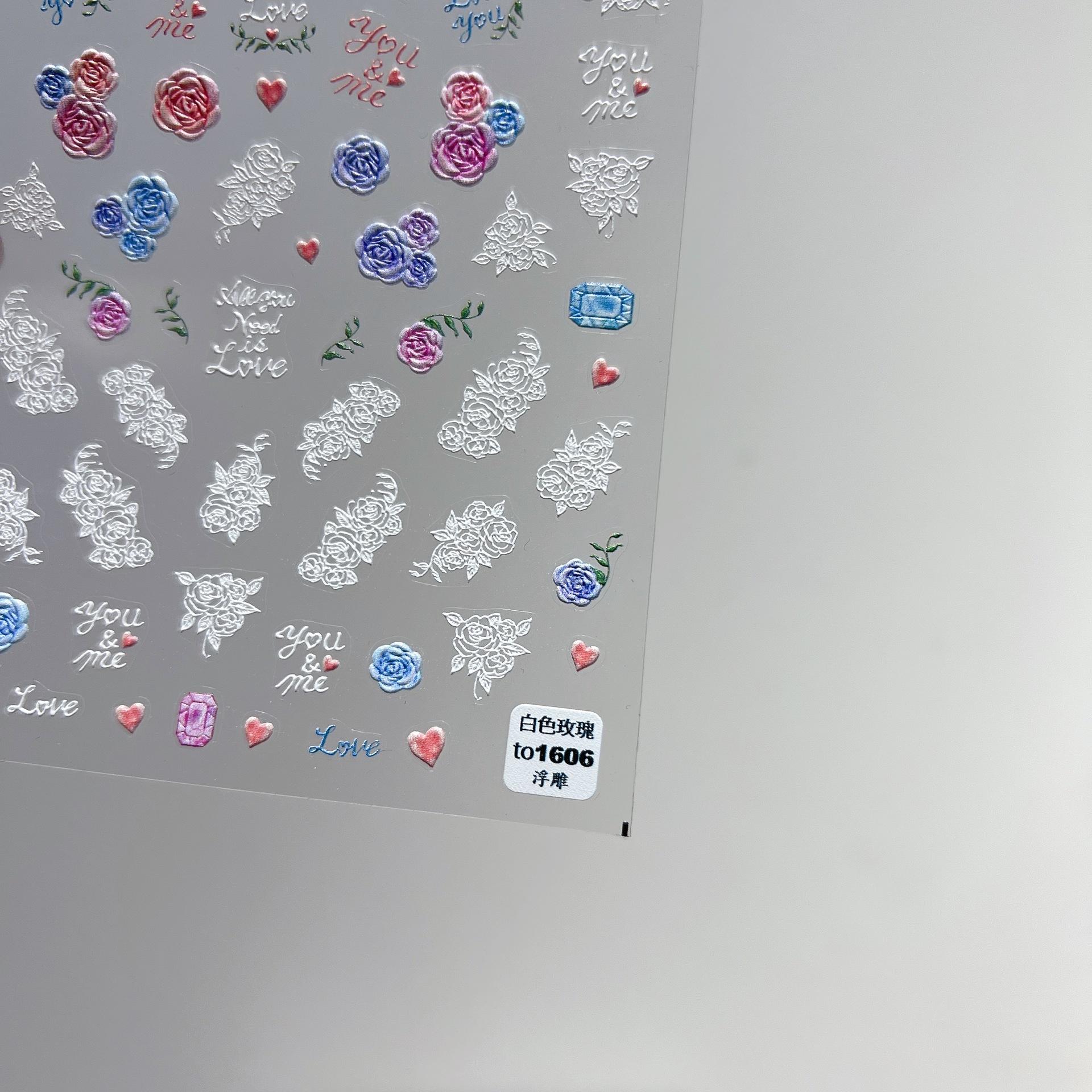 Рельефные наклейки для ногтей в виде роз и лилий. Изготовление креативных декоративных — фото 5