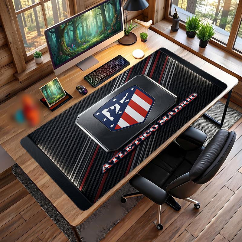 Tappetino Mouse Grande Stampato Atletico Madrid, Tappetino da Scrivania Morbido in Gomma Antiscivolo per Gaming, Decorazione per Ufficio, Laptop, Computer