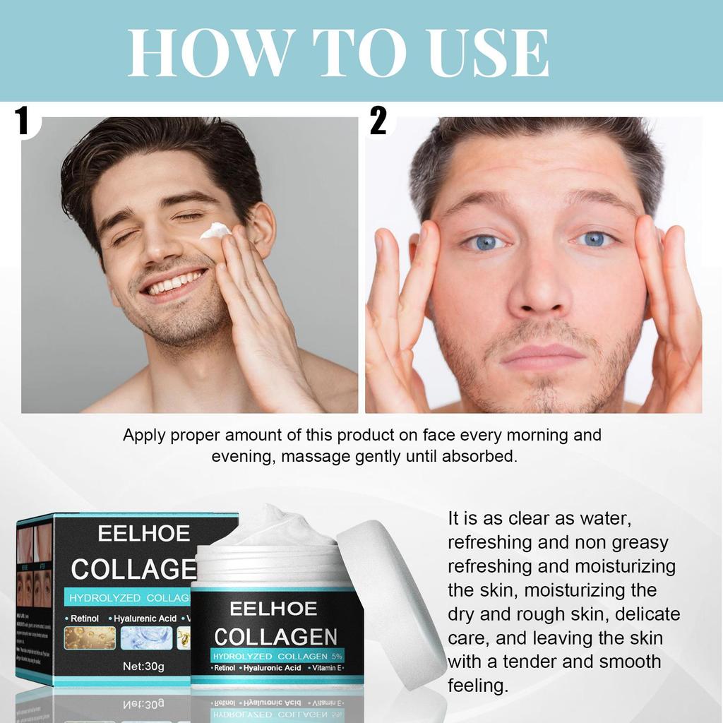 Crema facial para hombres Crema hidratante y humectante Reparadora facial Aclara líneas finas Crema facial reafirmante antiarrugas